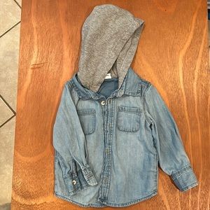 Toddler Denim Old Navy Button Up Hooded 2T